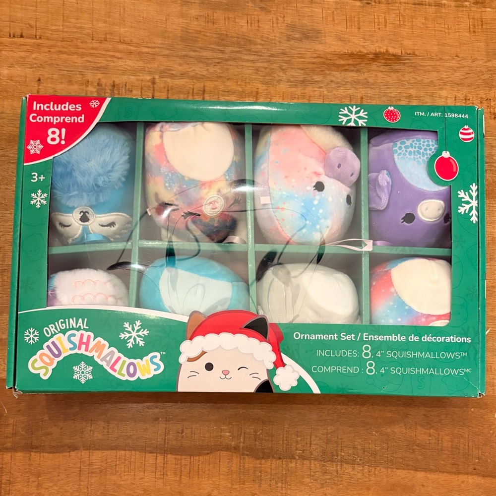 Kellytoy Original Squishmallows Holiday Classic 8-pack ornament set